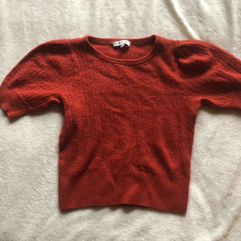 Madewell red knit top